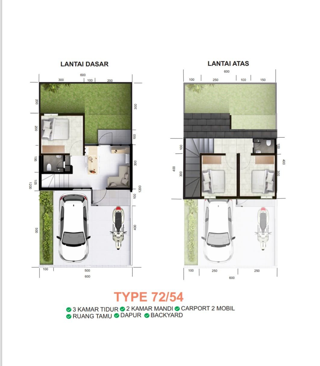 Denah Tipe 72/54